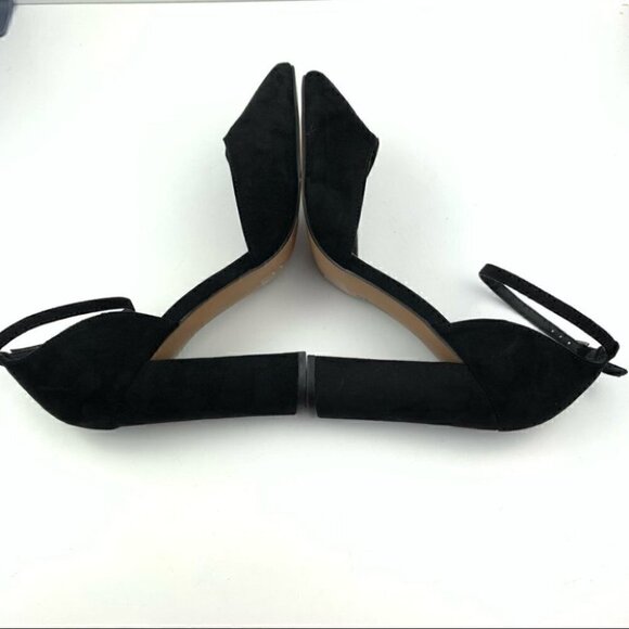 Asos heels 7 black faux suede Dorsay pointy toe - Picture 6 of 12